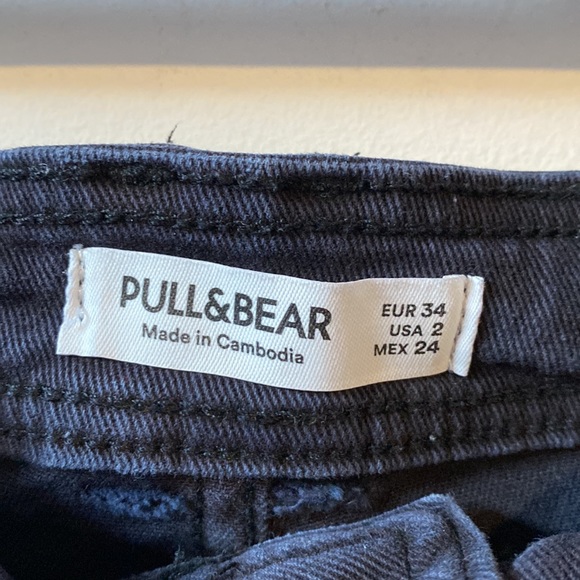 Pull and Bear Wide Leg Black Jeans - Picture 4 of 6